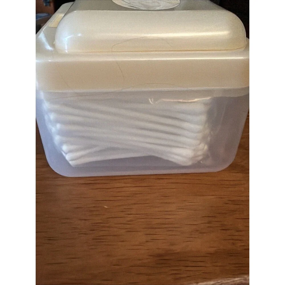 Avon Vintage Makeup Storage Organizer Box Cotton Swabs Balls Tissues